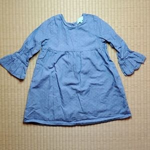 Elizabeth Cate Bell-Sleeve Dobby Babydoll Dress 3T